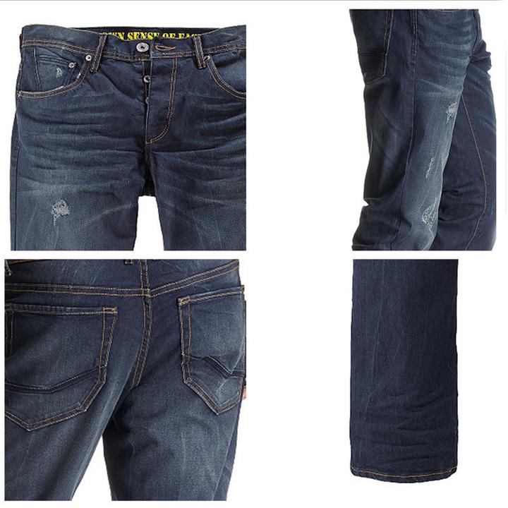 强尼戴维 (john devin) 欧美春季男士修身深蓝色牛仔裤 881682 深蓝色