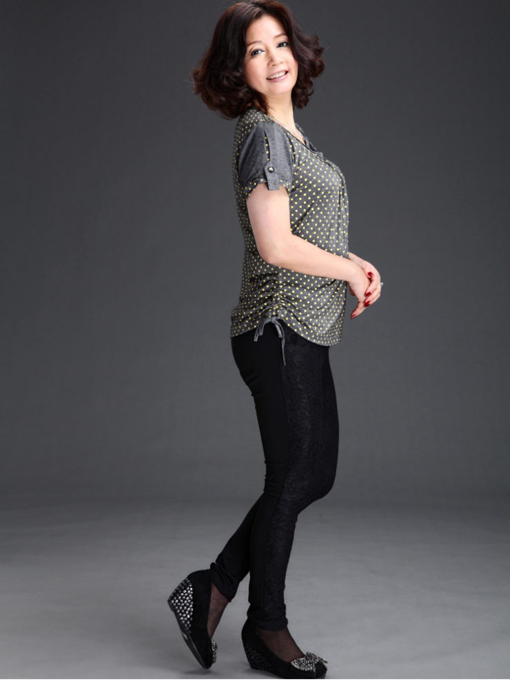 乐卡索2013中老年时尚夏装女装短袖t恤收腰气质妈妈装