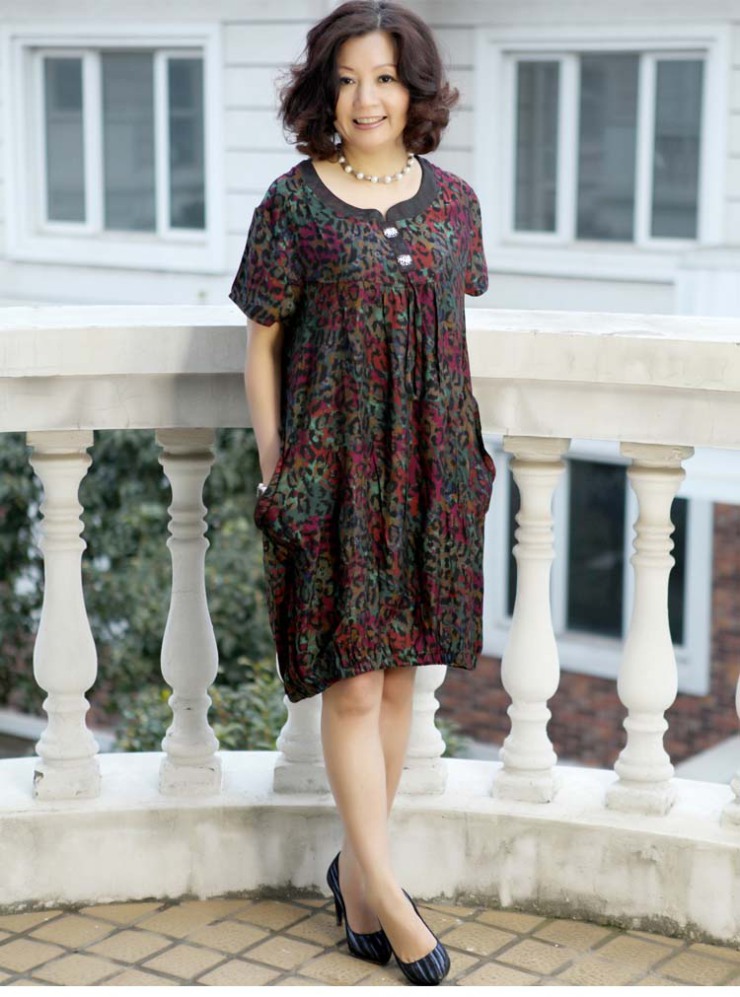 乐卡索 妈妈装套裙连衣裙子中老年连衣裙夏季中年连衣裙服装 cl92lyq