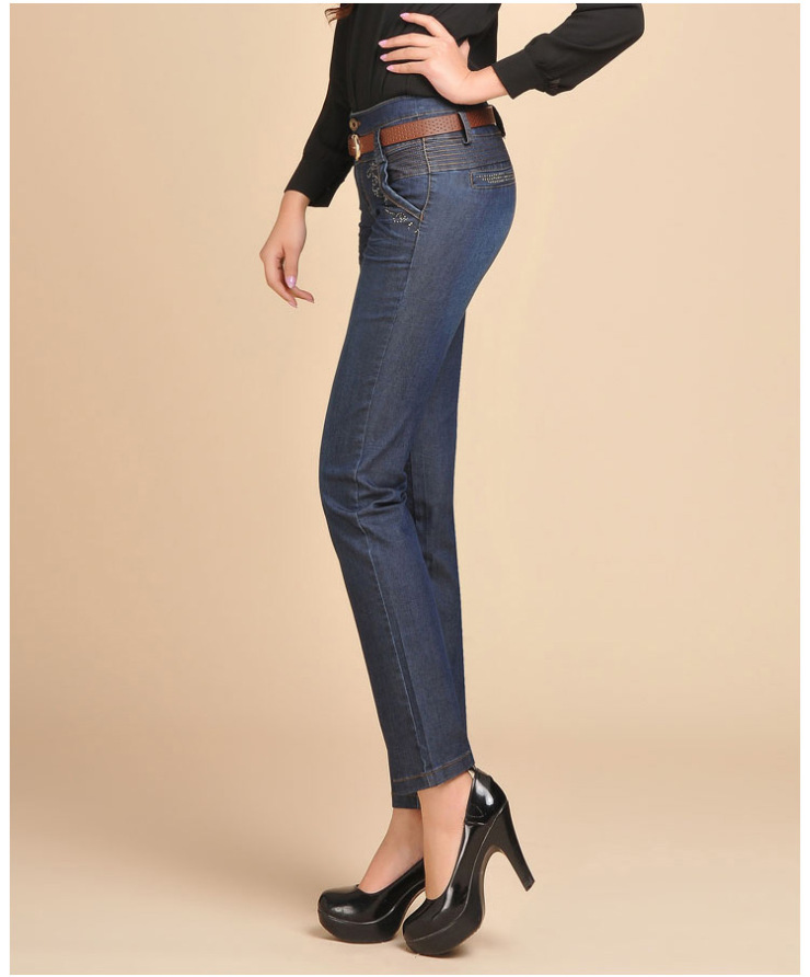 娅丽达女裤 显瘦休闲小直筒小脚女裤子l1135 兰色(b0) 31