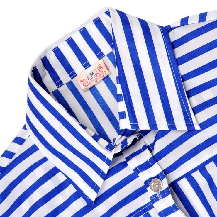 星崎舞条纹海军风情侣衬衫byl2202 大红 女l