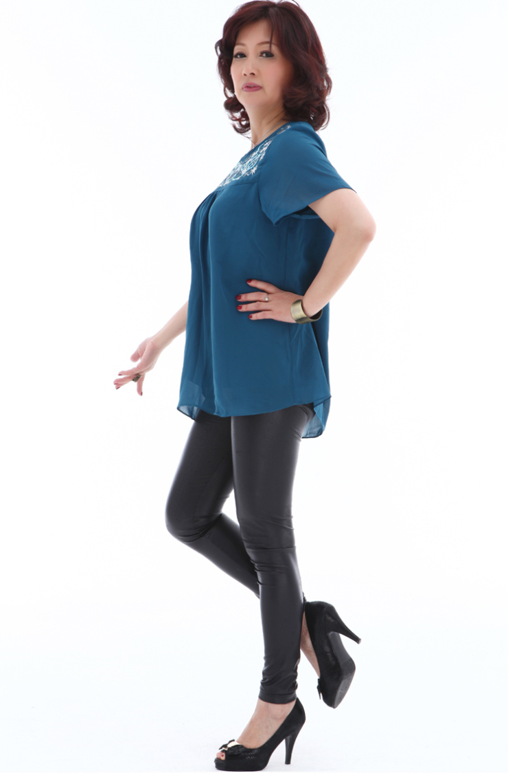 乐卡索 2013中老年女装夏装短袖上衣中年纯色夏款t恤衫时尚妈妈装mly