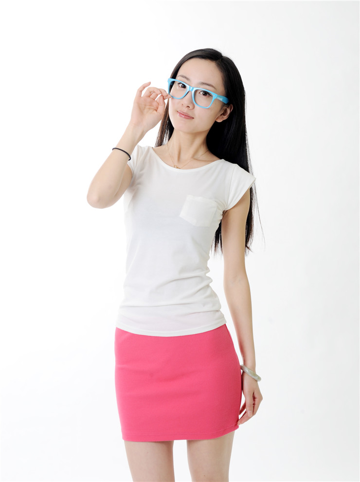 娇维安 一步裙 韩版裙子 新款迷你裙 打底裙 包臀裙 纯色a字裙 显瘦超