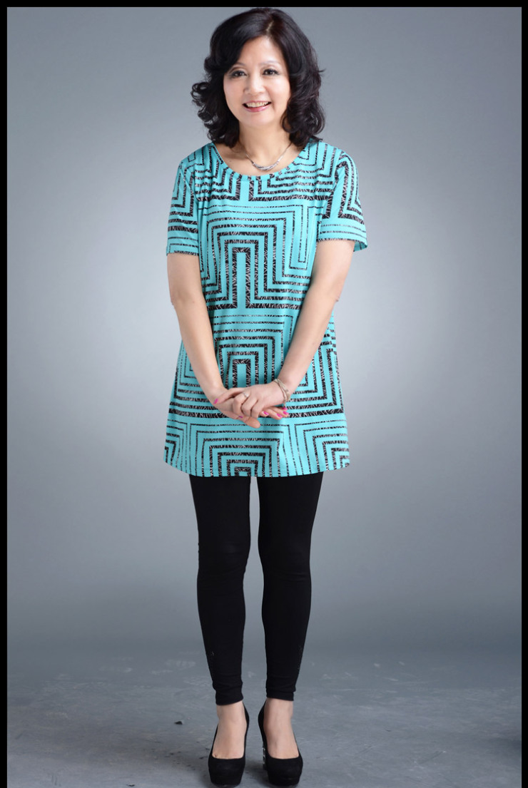 乐卡索2013中老年女装夏装新款中年女士短袖t恤时尚妈妈春夏上衣 yd