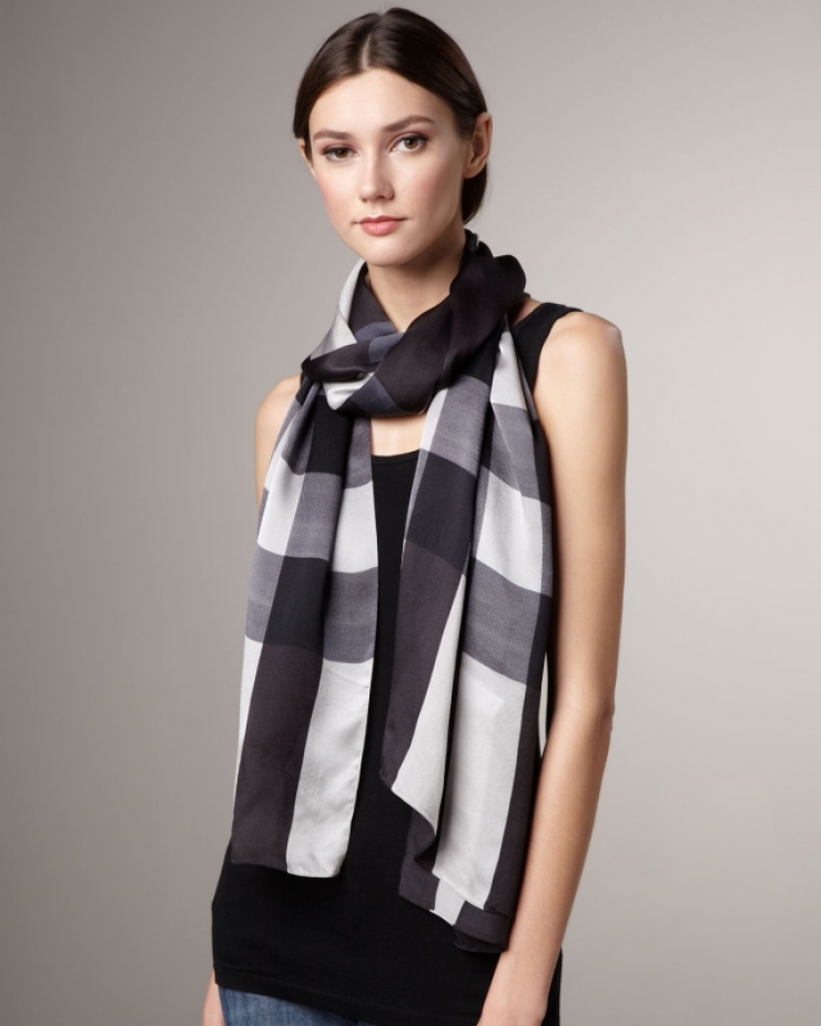 巴宝莉 burberry 女式围巾 charcoal q00010674 one size