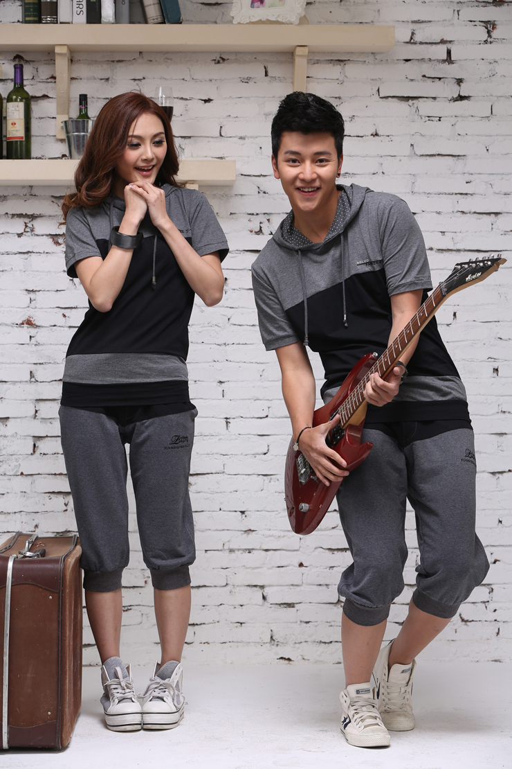 minjack2013夏季新款情侣装 休闲装 运动装 韩版情侣卫衣 男女短袖