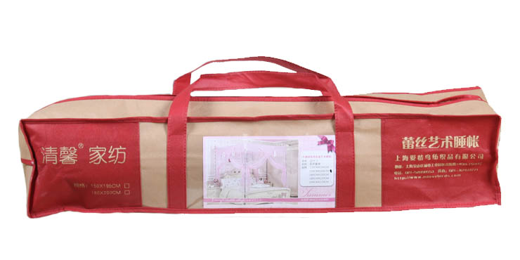清馨宫廷公主型方顶蚊帐/睡帐 米黄色 180*200cm