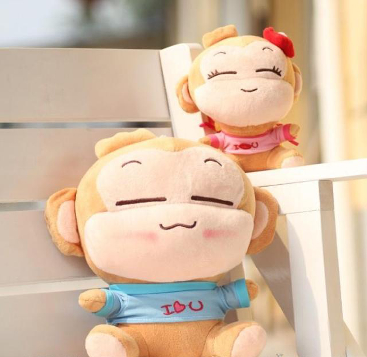 情侣款悠嘻猴公仔玩偶娃娃 毛绒玩具猴子 抱枕手捂七夕节礼物送女友