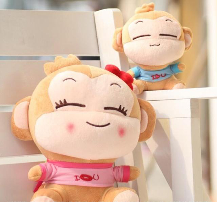 情侣款悠嘻猴公仔玩偶娃娃 毛绒玩具猴子 抱枕手捂七夕节礼物送女友