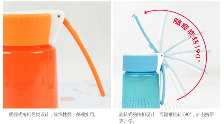 
                                        膳魔师出品艾蒙多塑料杯情侣套装亲子户外随手杯户外出游防漏手拎瓶水杯 700GY+350GY                