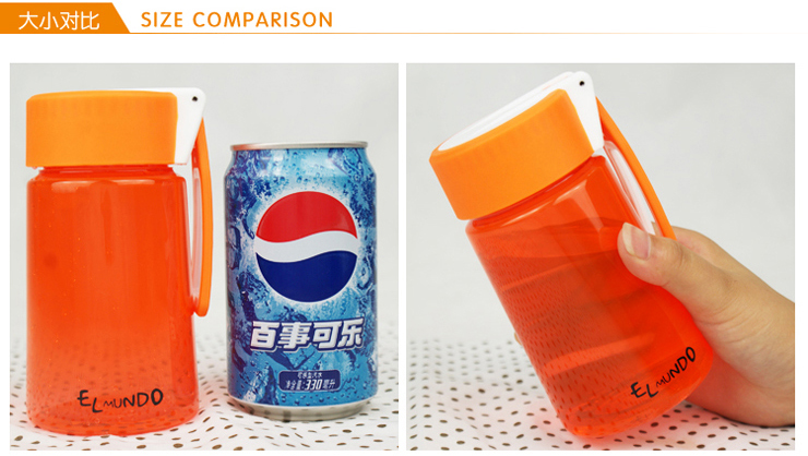 
                                        膳魔师出品艾蒙多塑料杯情侣套装亲子户外随手杯户外出游防漏手拎瓶水杯 700GY+350GY                