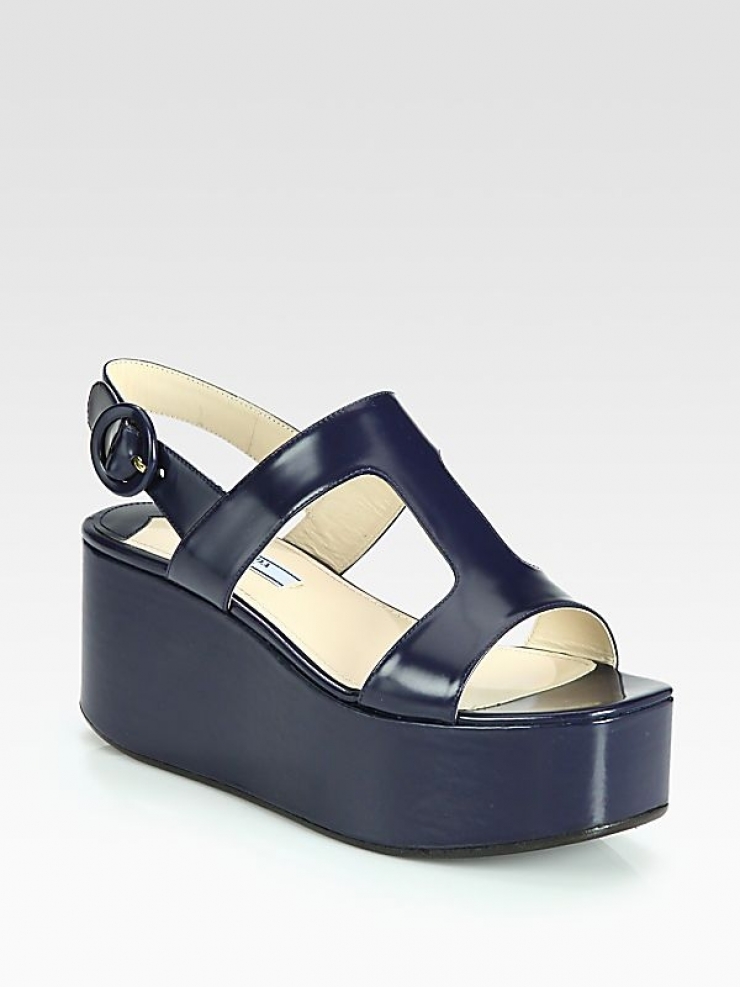 普拉达 prada 女式坡跟凉鞋 baltico-navy q00011348 6.