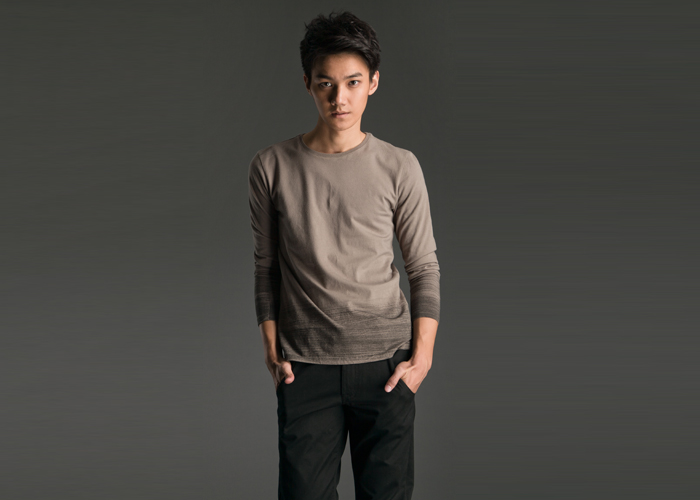 圣迪奥 sdeer 男装秋装艺术下摆长袖t恤1170236 浅梨黄/59 l