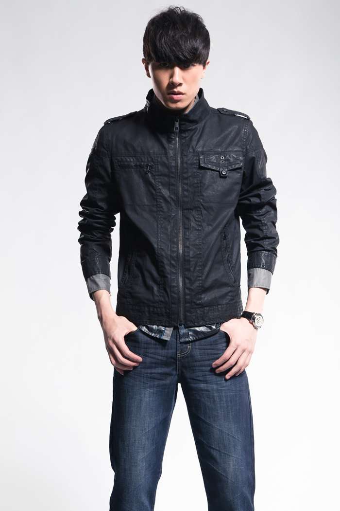 圣迪奥 sdeer 男装秋气质印染长袖衬衫1370502 深灰/97 l