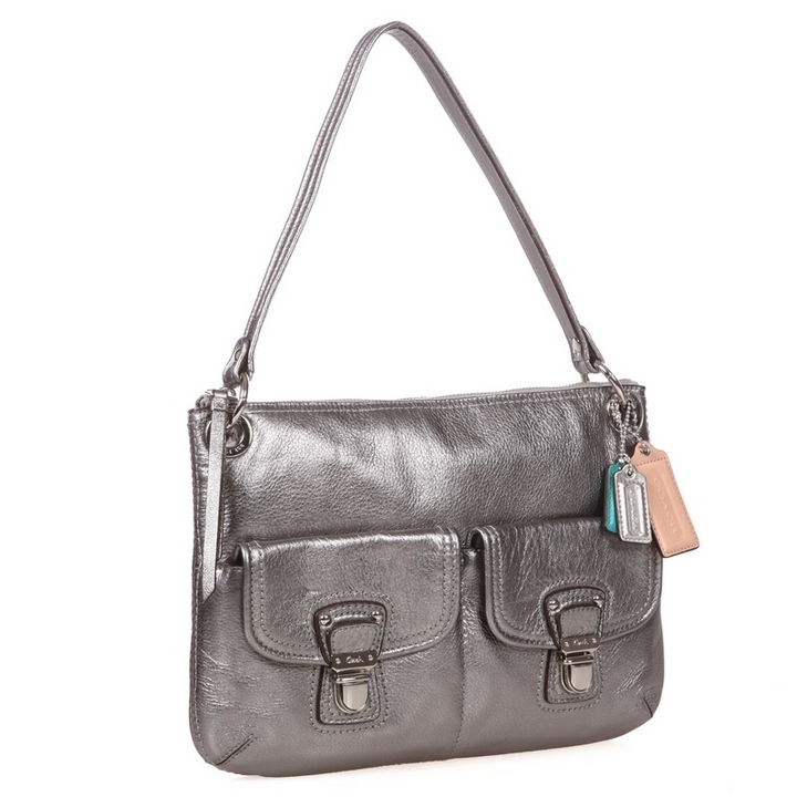 coach 蔻驰 碧波 系列女士手提包 18996 银灰色