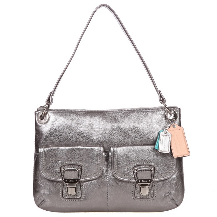 coach 蔻驰 碧波 系列女士手提包 18996 银灰色