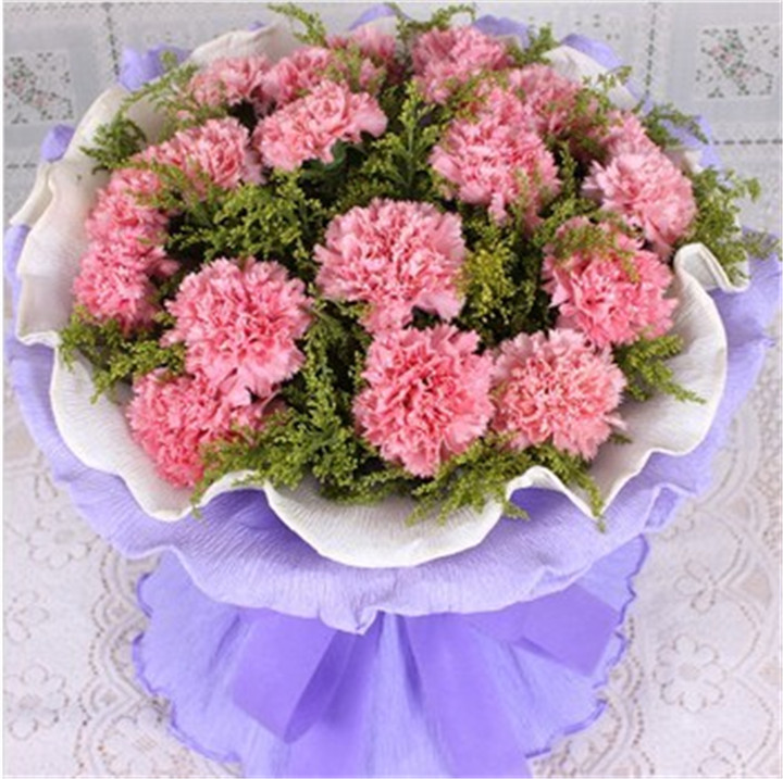 全国鲜花速递 19朵粉色康乃馨