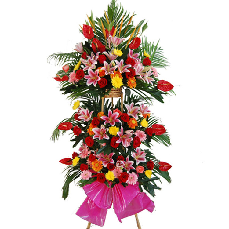 开业花篮 商务鲜花 迎宾乔迁庆典节日祝福 两层三层可选 款式18-一对
