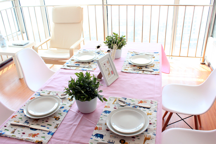 乐唯仕"水粉纯色"纯棉/桌布/台布/盖布/茶几布 140cm*180cm