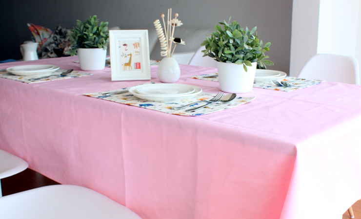 乐唯仕"水粉纯色"纯棉/桌布/台布/盖布/茶几布 140cm*180cm