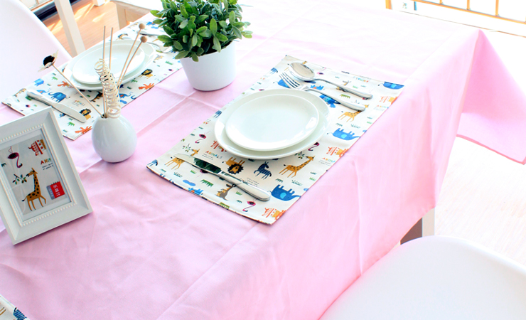 乐唯仕"水粉纯色"纯棉/桌布/台布/盖布/茶几布 140cm*180cm