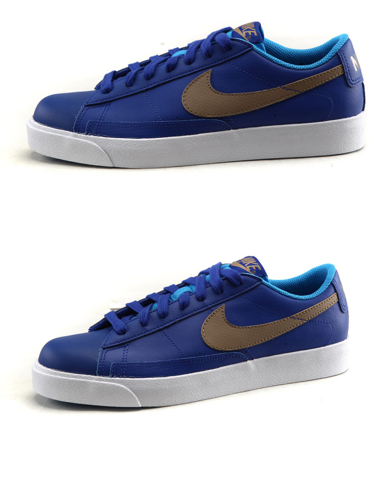 耐克nike男鞋生活牛皮板鞋blazer/开拓者运动鞋315876-102 黑 白 松石