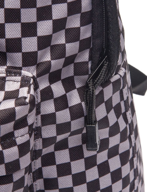 帝客dickies棋盘格休闲双肩包黑灰