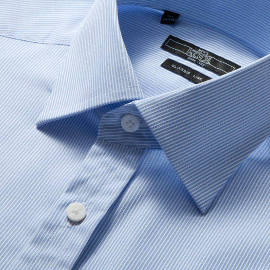 条纹八字领商务正装衬衣[白底提花条纹101001017] 浅蓝色 38
