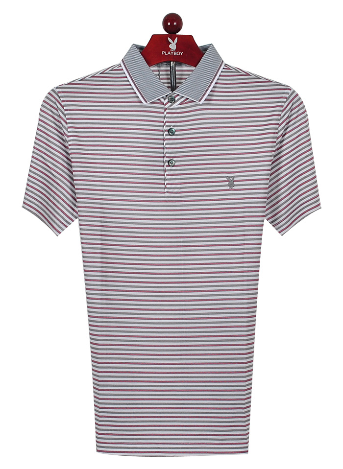 正品playboy花花公子短袖t恤衫13夏季新款男装桑蚕丝30712两色 红 46