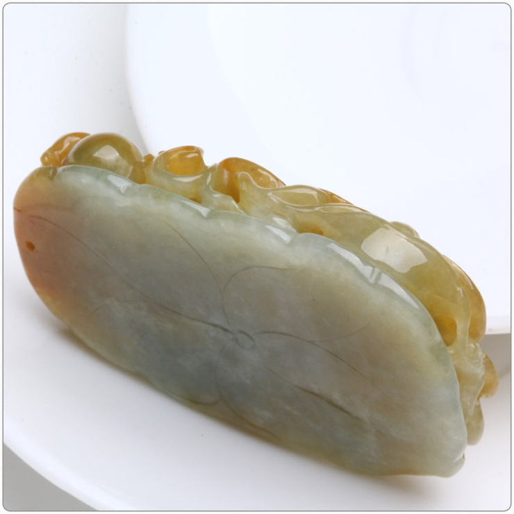 恒佑福8719l黄翡翠a货俏色旺财龙挂件巧雕黄皮吊坠平步青云带证书【图