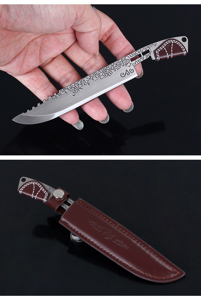 漫游引力 cf穿越火线周边带皮套背刺银刀 未开刃模型摆件 【材质】锌