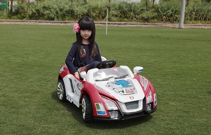 孩子乐儿童电动车 概念电动童车 双电双驱遥控四轮可坐玩具汽车宝宝
