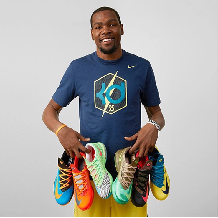 耐克14年新款杜兰特6代kd6后掌气垫篮球鞋 599424-008-009-010/007