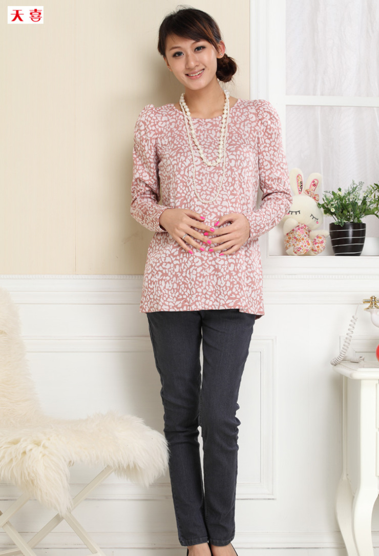 天喜孕妇装春款上衣孕妇装春装长袖韩版孕妇上衣长款孕妇打底衫春夏装