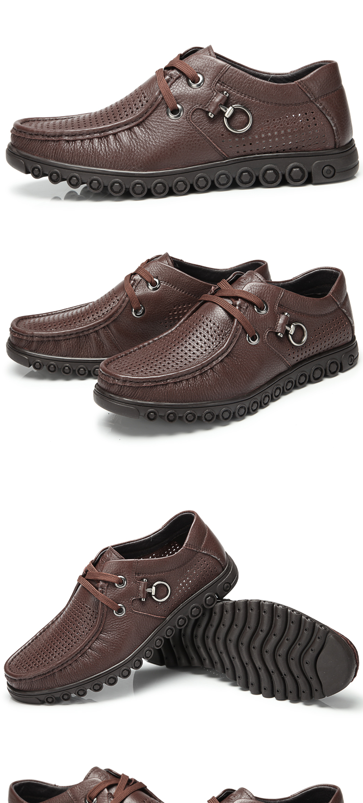 骆驼牌2013夏季新款透气系带商务男士休闲鞋欧美凉皮鞋 w32266021 浅