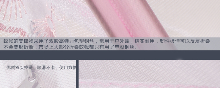 民光蒙古包蚊帐折叠圆顶公主拉链双开门防蚊布蚊帐免安装 粉色 1.2m4英尺床