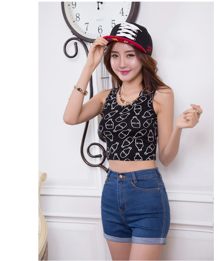 【货到付款】意雅俪超提臀高腰卷边女弹力牛仔短裤韩版休闲修身显瘦