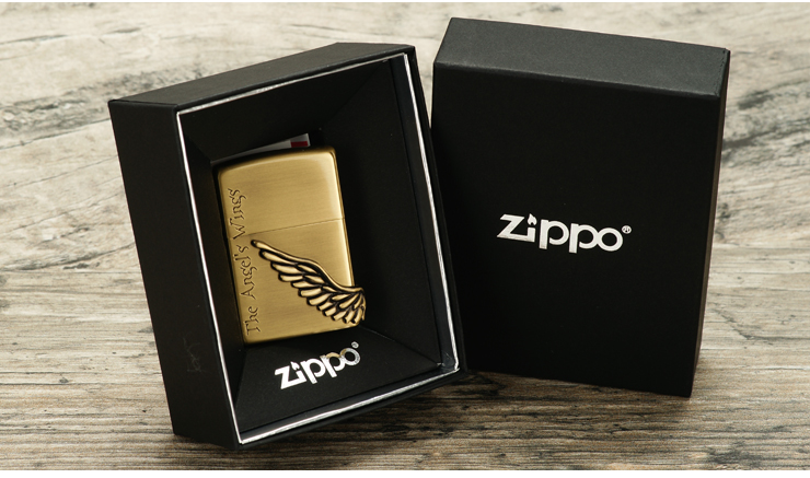 芝宝zippo防风打火机限量版三面天使之翼翅膀古铜paw3bb