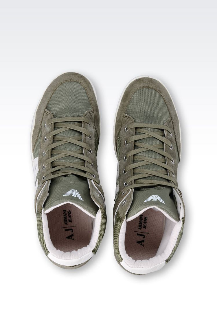 aj阿玛尼/armani 代购 男款高帮鞋真皮 拼接 系带 磨砂44625475rd