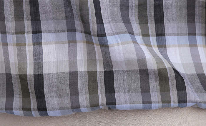 布具依格 新款式大码v领格子衬衫 bjygba3001 灰白格子 xxl