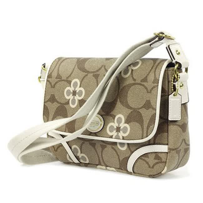 coach/蔻弛 f48364 卡其色经典四叶草 单肩斜跨女包【图片 价格 品牌