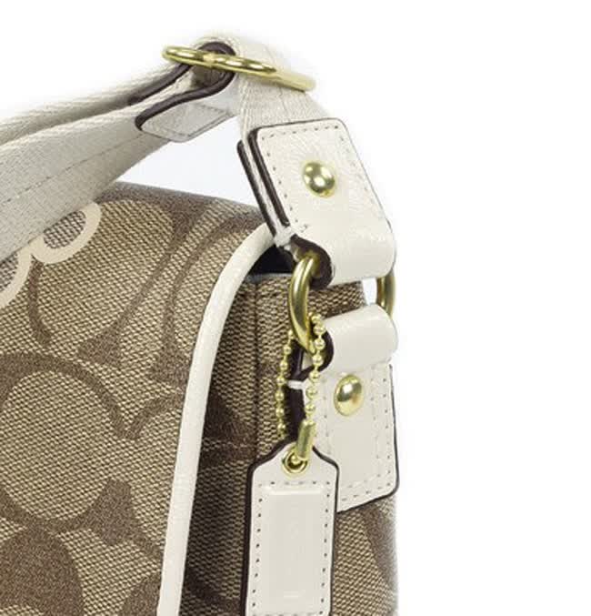 coach/蔻弛 f48364 卡其色经典四叶草 单肩斜跨女包【图片 价格 品牌