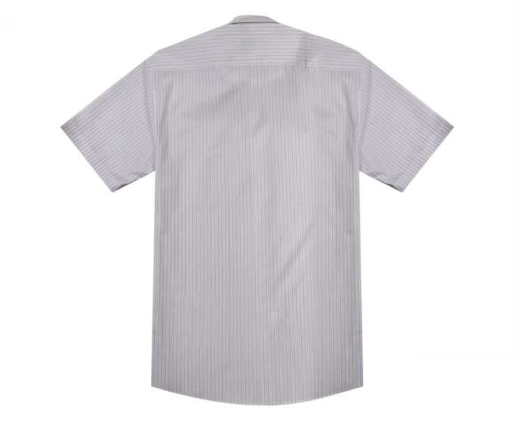 乔治白男装2013夏季新款 白底黑条短袖衬衫 zd13012 白色 43