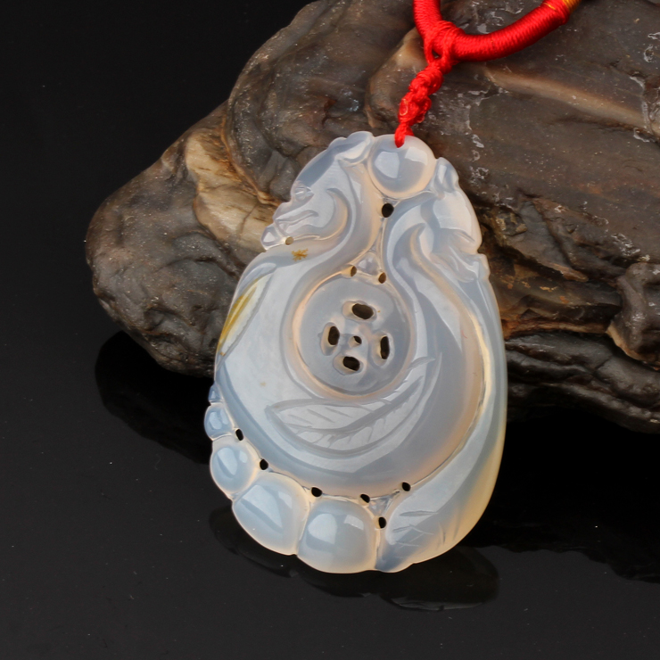 【品名】天禄运福3a级天然冰彩玉髓镂雕吊坠系列2(款11-款21) 【品牌