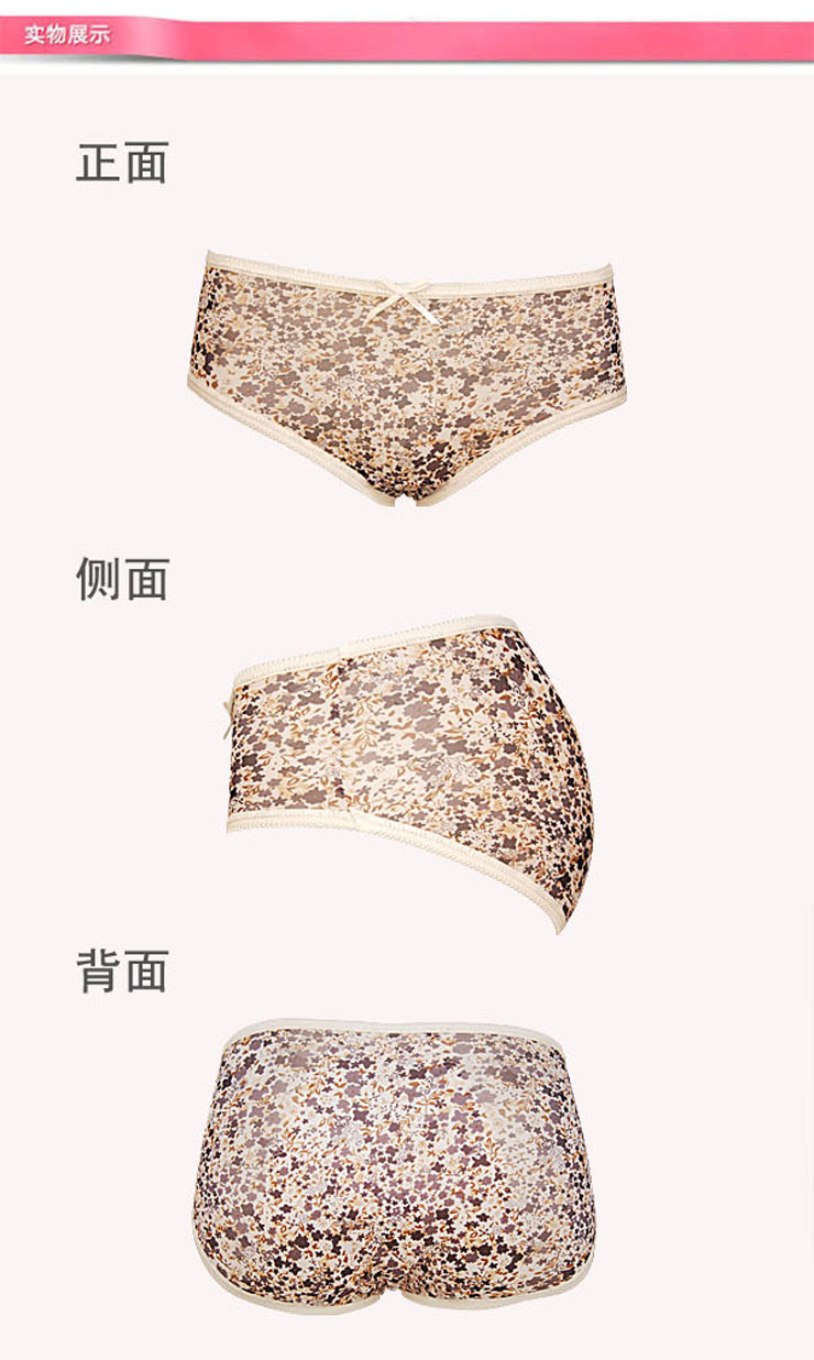 黛尔小碎花印花经期日夜防渗漏丝滑牛奶丝无痕舒适生理内裤 nyk130182