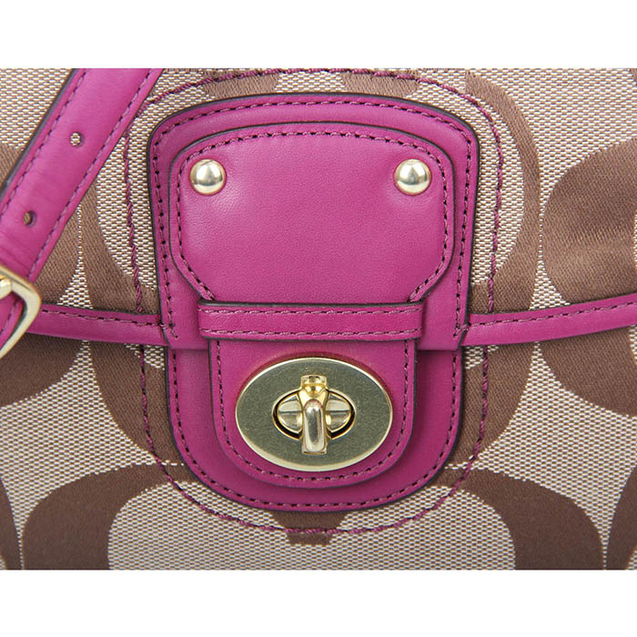 coach 蔻驰 poppy波碧系列紫/灰/卡其色皮质/帆布willis手提斜挎包