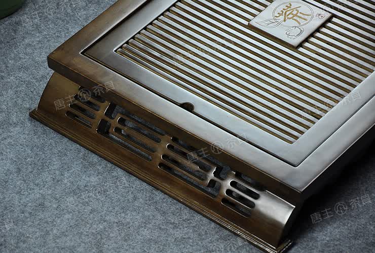 唐丰 柯木荷花功夫茶具套装茶盘 实木茶盘 3合一抽水电磁炉 茶托盘茶