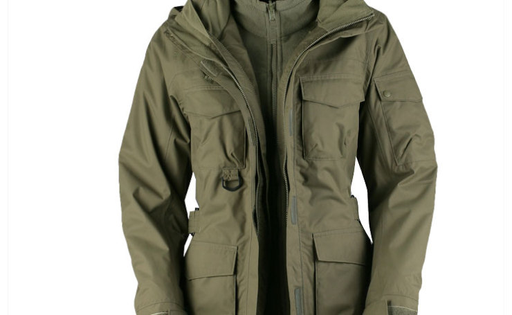 建侬 秋冬 带抓绒内胆 女款户外两件套风衣 女猎装6259送腰包 深灰 m