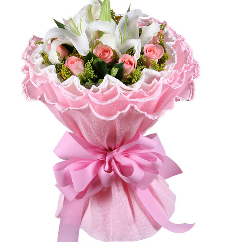 七夕情人节鲜花快递 玫瑰百合花混搭 生日礼物礼品全国快递 热荐 al