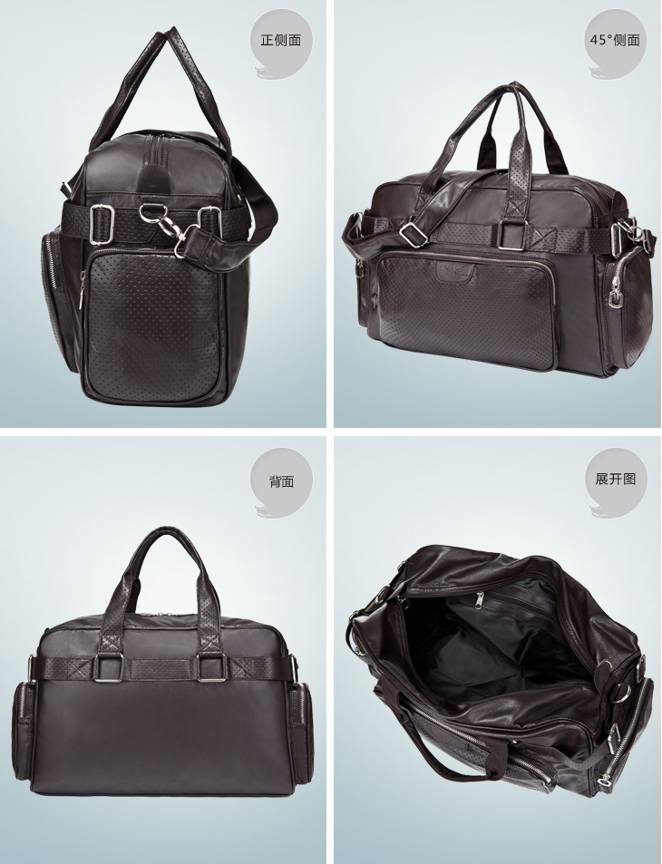 佑一良品bicycle男士大容量轻旅行休闲手提单肩包 130126 黑灰升级版